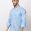 men's cotton casual shirt small floral print long sleeve