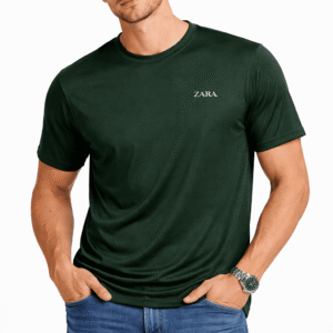 dark moss green men's regular gym & sports t shirt
