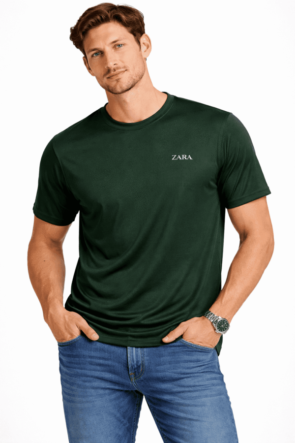 dark moss green men's regular gym & sports t shirt