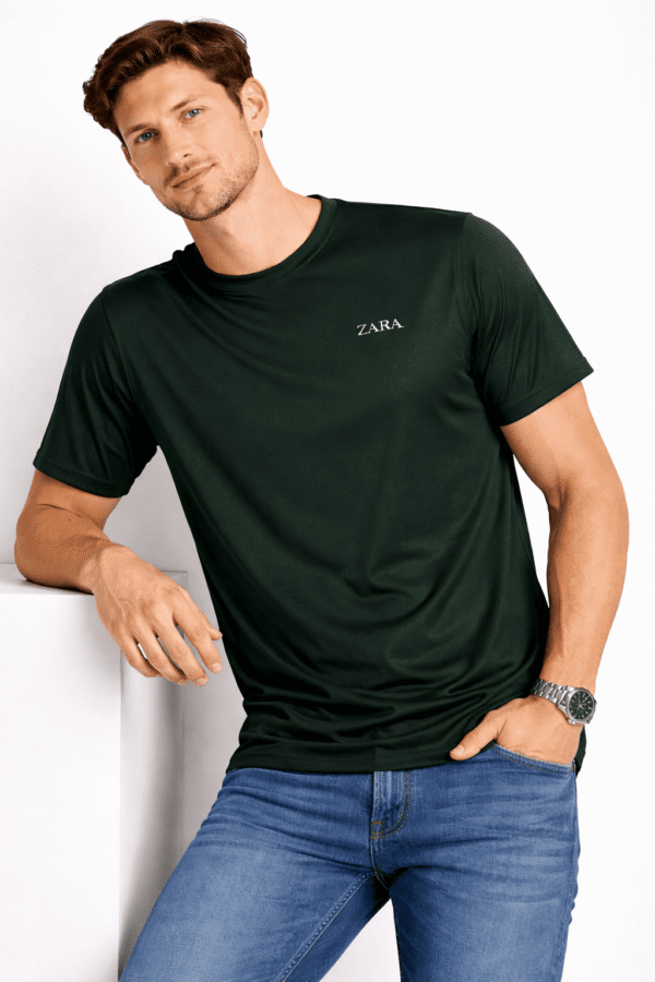 dark moss green men's regular gym & sports t shirt