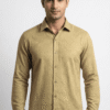 lemon grass geometric printed casual shirt for men's