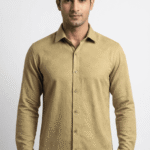 lemon grass geometric printed casual shirt for men's