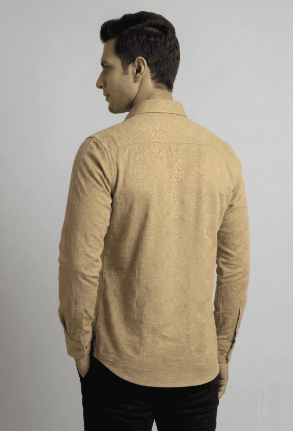 lemon grass geometric printed casual shirt for men's